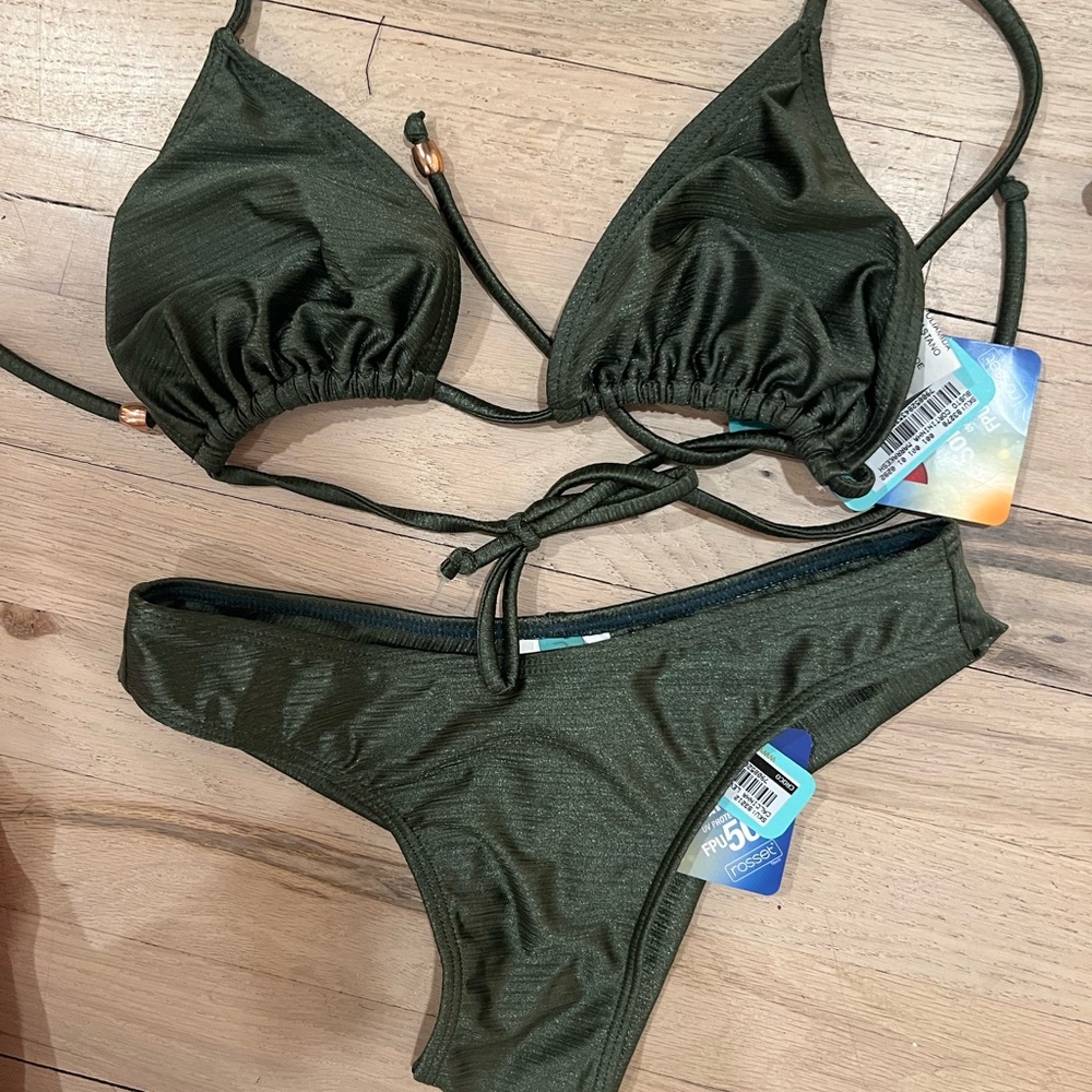 Brazilian triangle bikini. Cheeky bottoms.